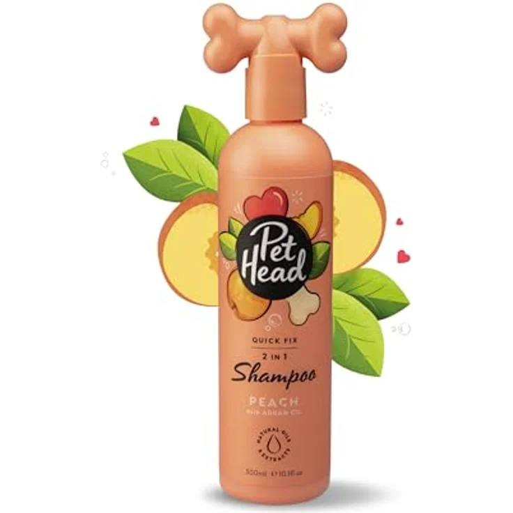 Pet Head Quick Fix 2-in-1 Tiershampoo & Conditioner, Pfirsichduft, 300 ml mit natürlichen Ölen – Bild 1