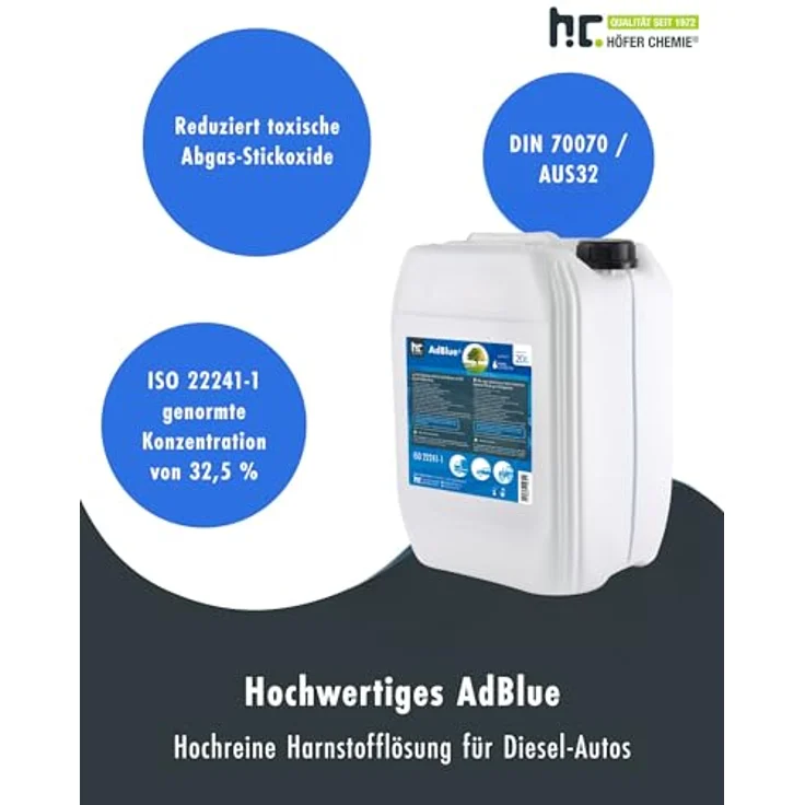 Höfer Chemie AdBlue Harnstofflösung, 20L Kanister für SCR-Abgasnachbehandlung, empfohlen für Euro-6-Norm – Bild 2
