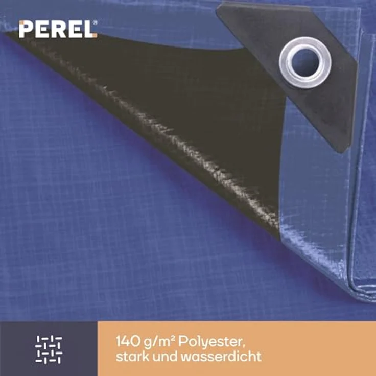 Perel 140-0508 Abdeckplane Super Stark, Blau-Schwarz, 5 x 8 m – Bild 7