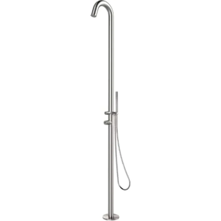 Ideal Eichenwald Gartendusche SYLT, Edelstahl V2A mit Handbrause, Kalt- und Warmwasseranschluss – Bild 1
