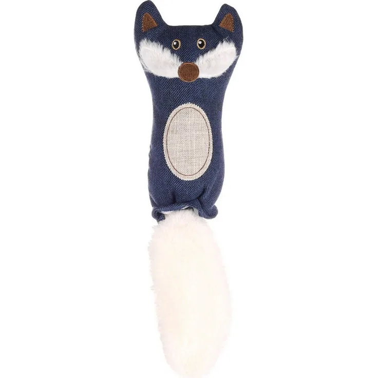 Flamingo JEANY Fuchs, Tierkuscheltier Katzenspielzeug für große Katzen, blau