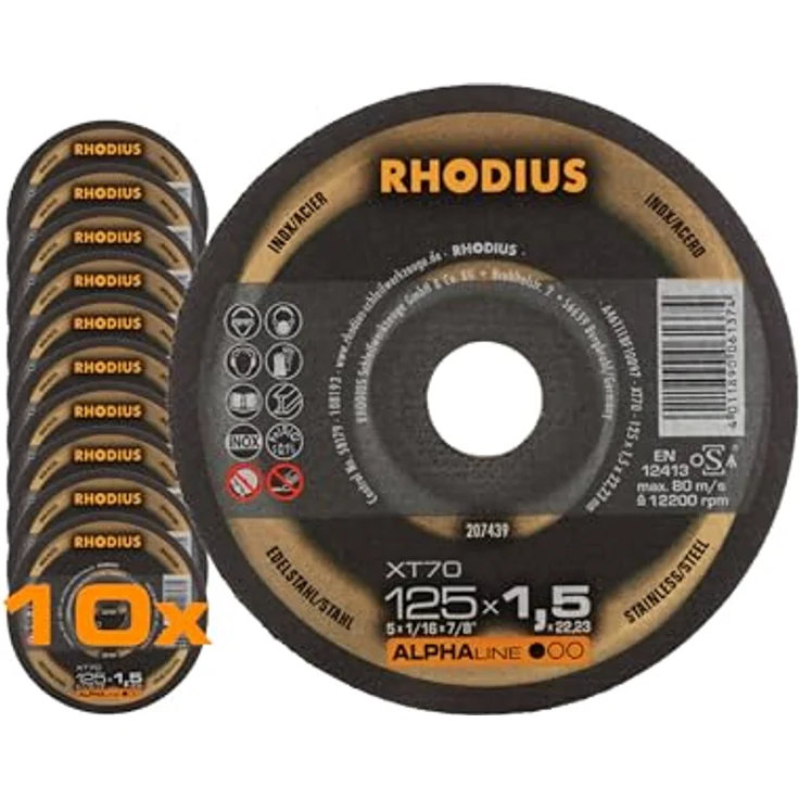 RHODIUS ALPHAline Extradünne Trennscheibe XT70 BOX 125 x 1,5 x 22,23 mm – Bild 3