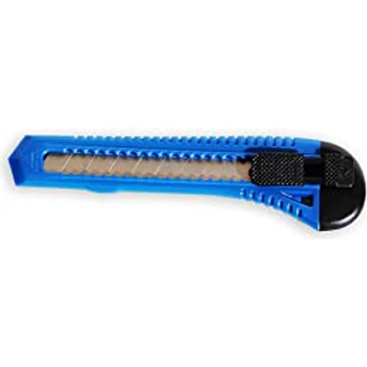 A.S. Création Cuttermesser, Abbrechmesser mit 18 mm Klinge, ergonomischer rutschfester Griff, blau/schwarz – Bild 1