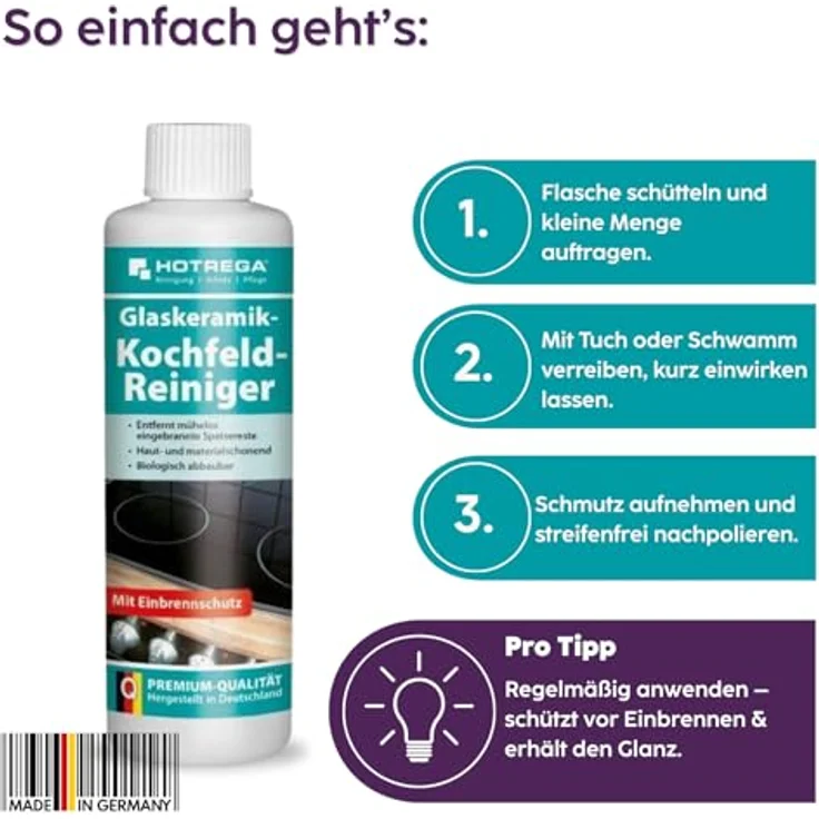 HOTREGA Glaskeramik-Kochfeld-Reiniger 250 ml – Bild 4