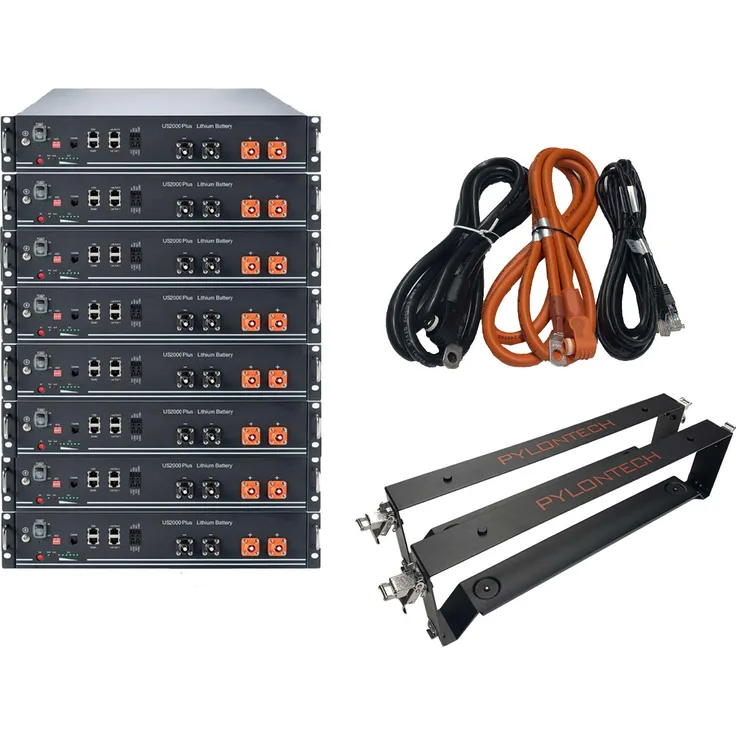 Pylontech 19,2 kWh Solarspeicher LiFePo4 mit BMS, Halterung und Kabel