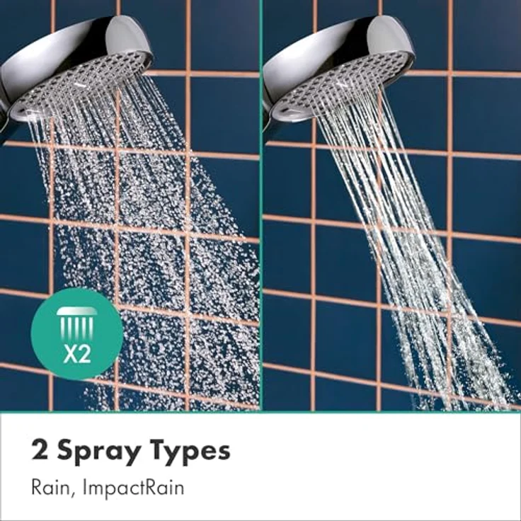 hansgrohe Activera Select S Duschkopf, 2 Strahlarten, Chrom und Graphit, EcoSmart, für Durchlauferhitzer geeignet – Bild 8