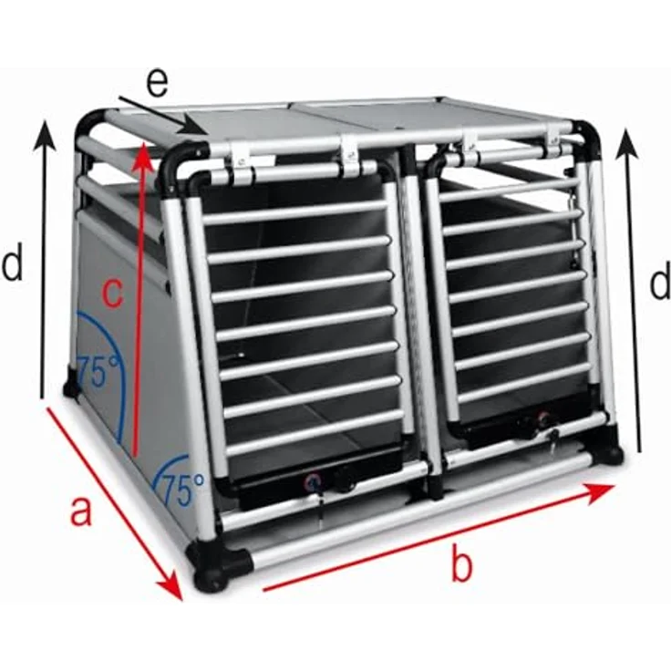 Nobby Aluminium Carbox doppelt "ROUND CORNER" B x T x H: 83,5 x 96,5 x 68,6 cm – Bild 2