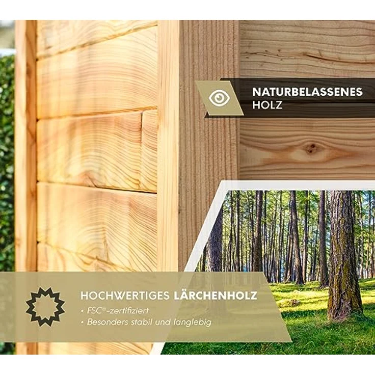 Westmann Hochbeet Lärchenholz 170 Kräuterbeet 170x90x84 cm natur - Westmann – Bild 3