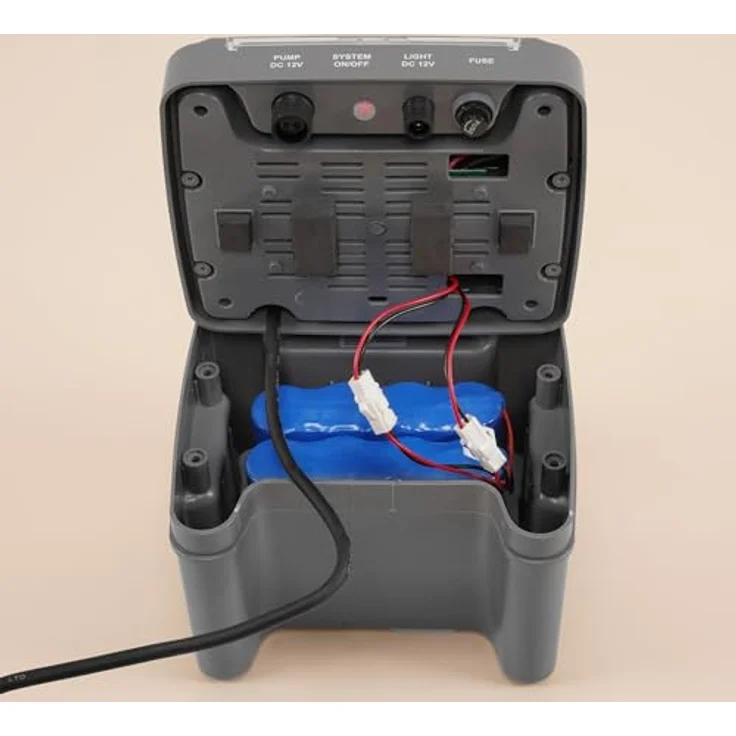 Esotec Solar Teichpumpenset 70/2800 LED, Tauchpumpe mit 12,8V/12Ah LiFe-Akkuspeicher und 2 Solarmodulen – Bild 9