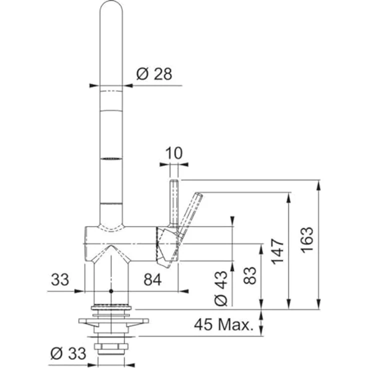 FRANKE Active J Küchenarmatur, umstellbarer Wasserstrahl mit Ausziehbrause und 180° Schwenkbereich – Bild 3