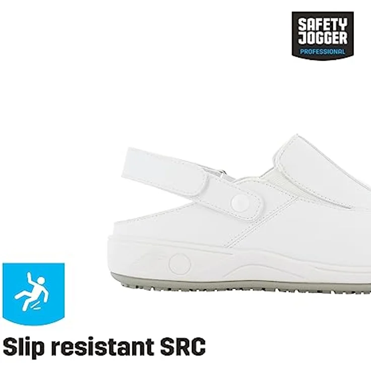 Oxypas Carinne, Sicherheitsschuhe mit verstellbarem Klettverschluss, rutschfest, ESD-Schutz, herausnehmbare Einlegesohle, Gummi Aussensohle SJ Grip, atmungsaktives Obermaterial – Bild 4
