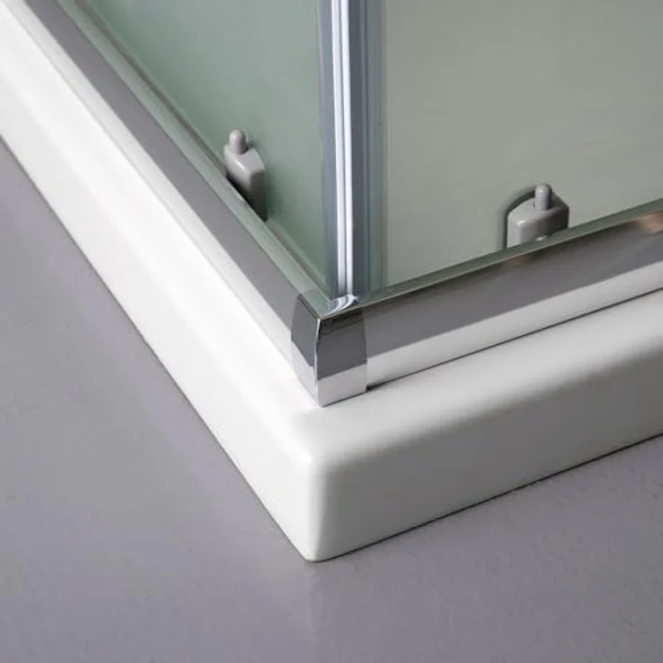 KIAMAMI VALENTINA Satinierte Rechteckige Eckeinstige Duschkabine 90x70cm, 185cm hoch, 6mm gehärtetes Sicherheitsglas, Rahmen aus poliertem Chrom-Aluminium – Bild 4