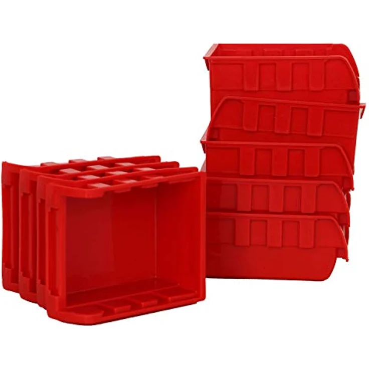 32tlg Stapelboxen Wandregal Set Werkstatt Lager Schraubenbox Werkstattregal Lagerregal Box Sortimentskasten Regal Regalsystem Steckregal – Bild 3