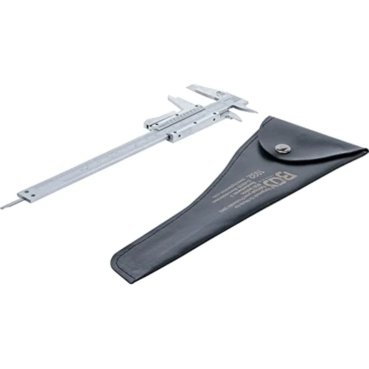 BGS TECHNIC Präzisions-Messschieber 0-150 mm, Nonius 1/20 mm für Innen-, Außen- und Tiefenmessung, verchromt, in Kunstledertasche – Bild 3