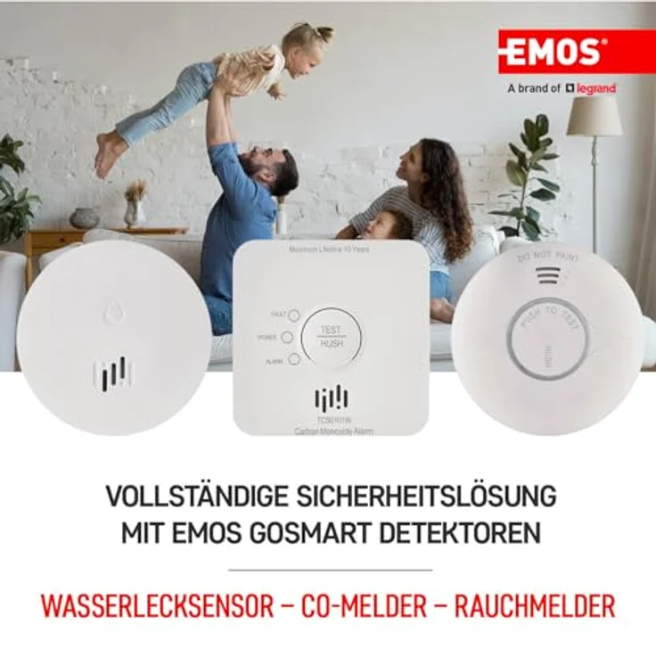 EMOS GoSmart - Smart Home Rauchmelder mit Zigbee - 85dB Alarm, rot blinkendes Licht, kabellos - für Küche, Wohnzimmer - 10 Jahre Lebensdauer - inkl. Batterie - weiß – Bild 3