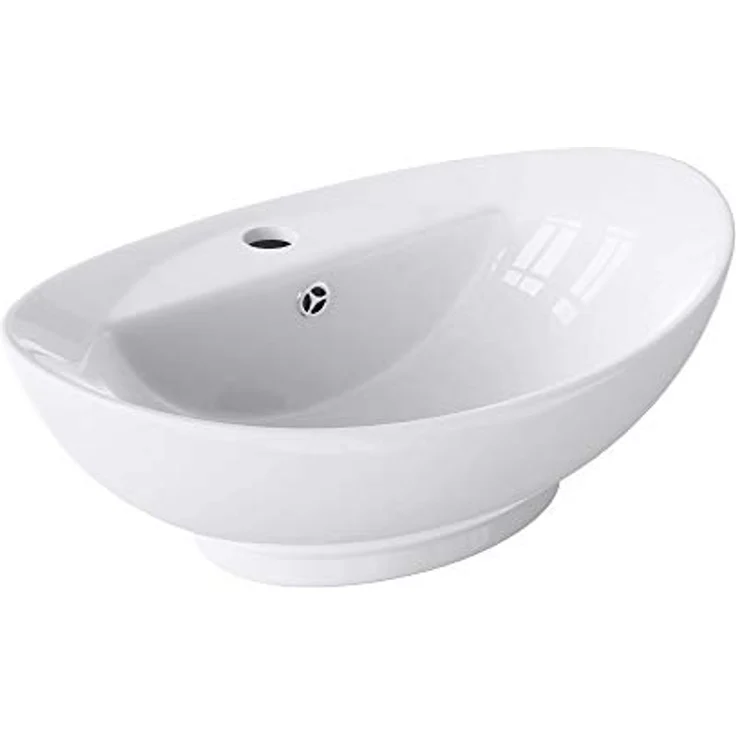 doporro Waschbecken Aufsatzwaschbecken Keramik Brüssel302, Design Keramikwaschbecken, hochreine Sanitärkeramik, Wasser sparend, weiß – Bild 7