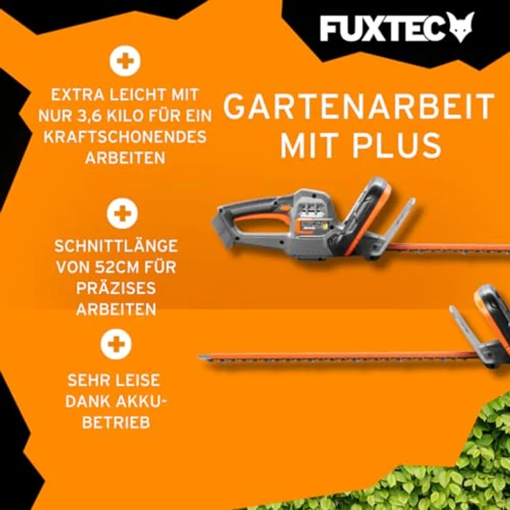 FUXTEC 20V Akku Heckenschere FX-E1HS20, Leicht, 520mm Arbeitsbereich, für Äste bis 15mm, ohne Akkupack und Ladegerät – Bild 4