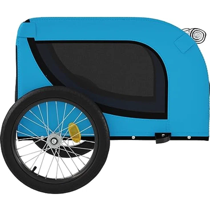 vidaXL Hunde-Transportbox Fahrradanhänger Hunde Blau und Schwarz Oxford-Gewebe und Eisen, Maximale Tragfähigkeit 45 kg – Bild 6
