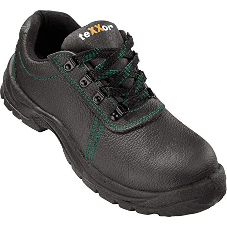 teXXor® S3-Sicherheitshalbschuhe MARSEILLE, Schwarz/Grün, mit Stahl-Zehenschutzkappe und rutschfester PU-Sohle – Bild 2