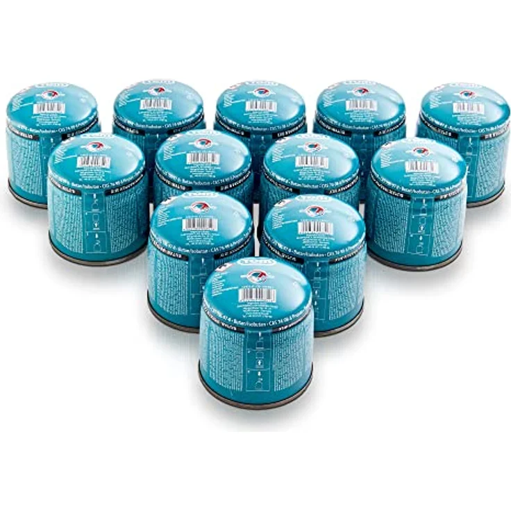 TOM Gas Kartuschen CG-190, 6 x 190 g Butangas mit Sicherheitsventil für Campingkocher, Lötbrenner und Abflämmgerät – Bild 1