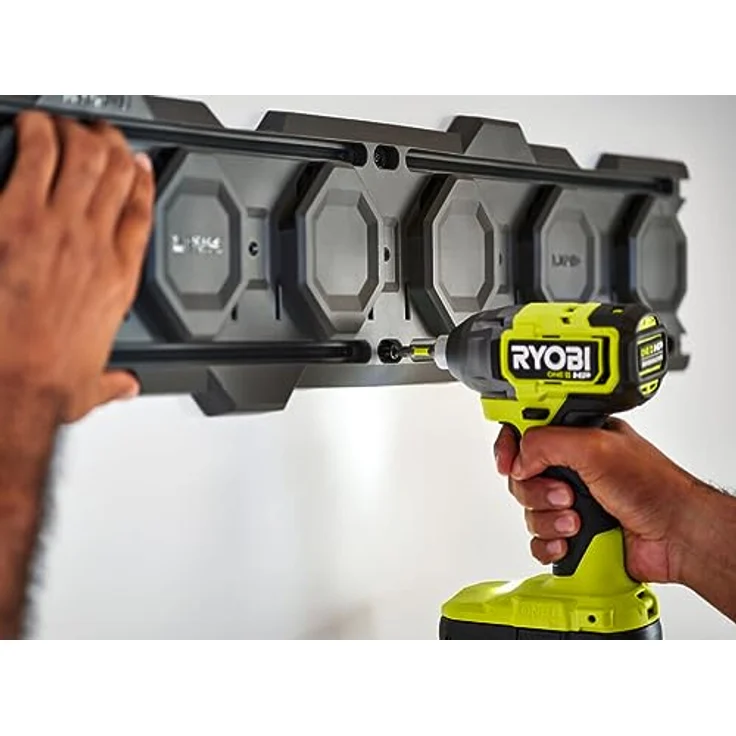 RYOBI LINK Aufbewahrungssystem RSL2WR-2, Modularer Wandträger 2er-Set, 84 cm, bis zu 34 kg pro 30 cm, kompatibel mit Aufbewahrungsboxen – Bild 3