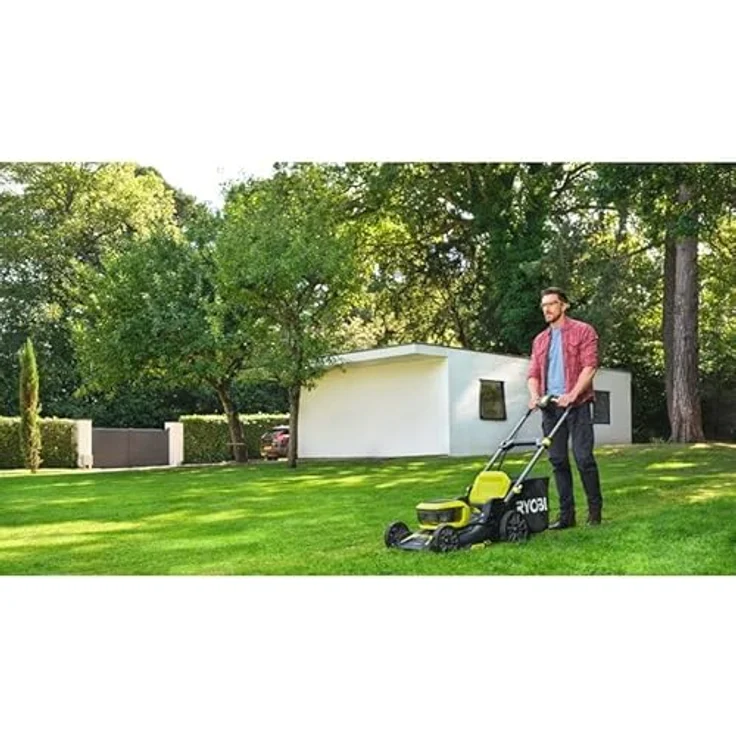Ryobi ONE+ Akku-Rasenmäher RY18LMX46A-250, 46 cm Schnittbreite, 2x 18 V 5 Ah Akkus, bürstenloser Motor, 7-stufige Schnitthöhenverstellung – Bild 4