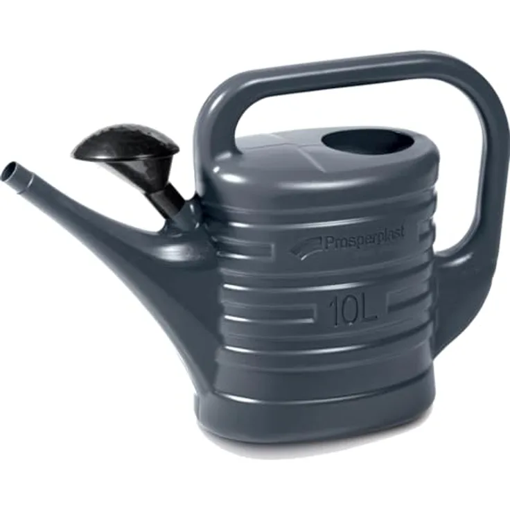 Prosperplast Gießkanne Zebra, 5 Liter, anthrazit mit Brauseaufsatz für optimale Bewässerung