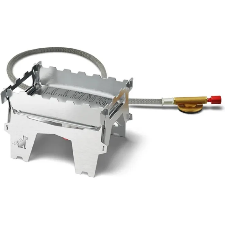 SKOTTI Skotti Booster Campingkocher faltbar Outdoorkocher, leistungsstarker Gasgrill aus Edelstahl, ultraleicht, schwarz