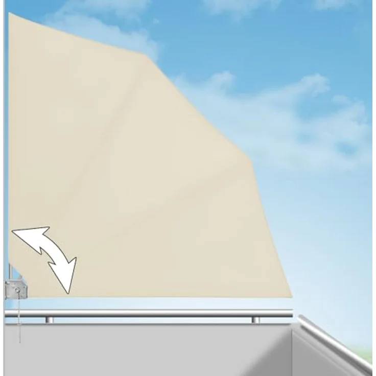 DEUBA Balkonfächer Sichtschutz Balkon Windschutz Balkonsichtschutz Sonnenschutz Sonne beige – Bild 7