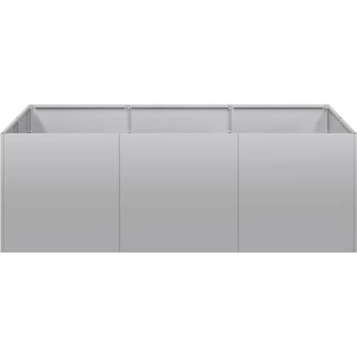vidaXL Pflanzkübel 120x80x40 cm Verzinkter Stahl, Pflanzschale, Outdoor-Garten-Pflanzgefäß, Hochbeet - Silber – Bild 5