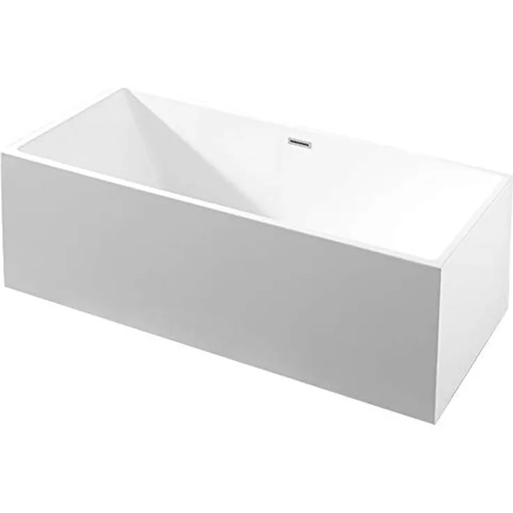 Bernstein Freistehende Badewanne NADI, Rechteckige Acrylbadewanne in Weiß, 170 x 75 x 60 cm, doppelwandig, hygenisch und pflegeleicht