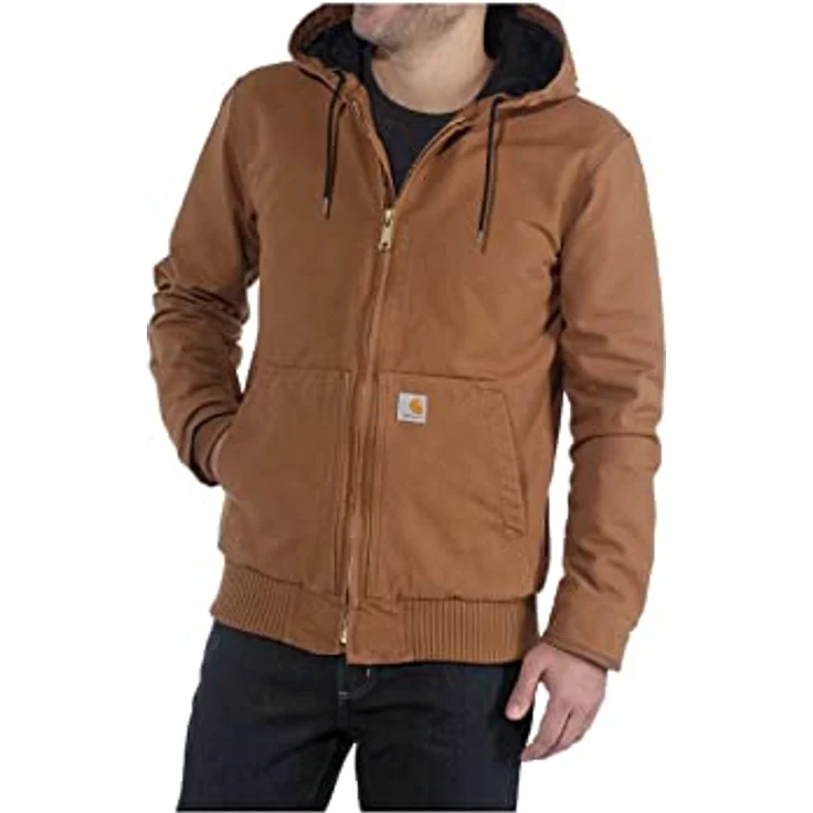 Carhartt Duck Active, Arbeitsjacke aus schwerem Baumwoll-Entenmaterial mit 3M Thinsulate-Isolierung, schwarz, Größe S – Bild 1