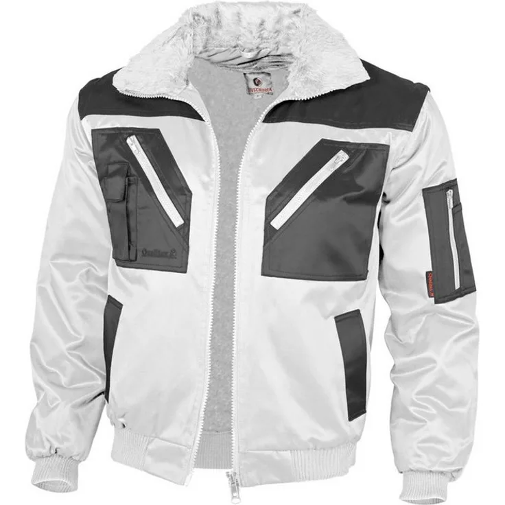 QUALITEX HIGH QUALITY WORKWEAR Arbeitsjacke modische 4-in-1 Arbeitsjacke aus Mischgewebe - ideale Übergangsjacke, 2-farbige Winterjacke, YKK-Reißverschluss, verlängertes Rückenteil - blau