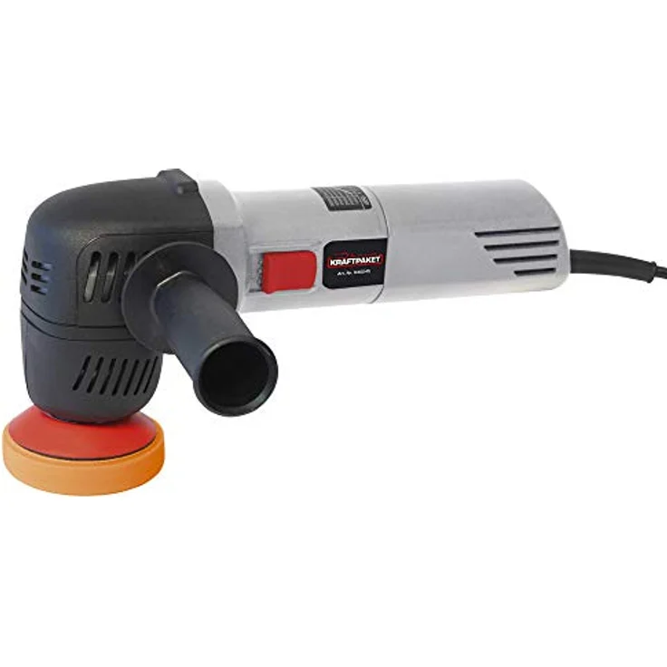 Dino KRAFTPAKET 640245 12mm-710W Exzenter Poliermaschine stufenlos im Set mit 74mm-Stützteller 2 x Polierpad-75mm Polierschwamm Tasche – Bild 2