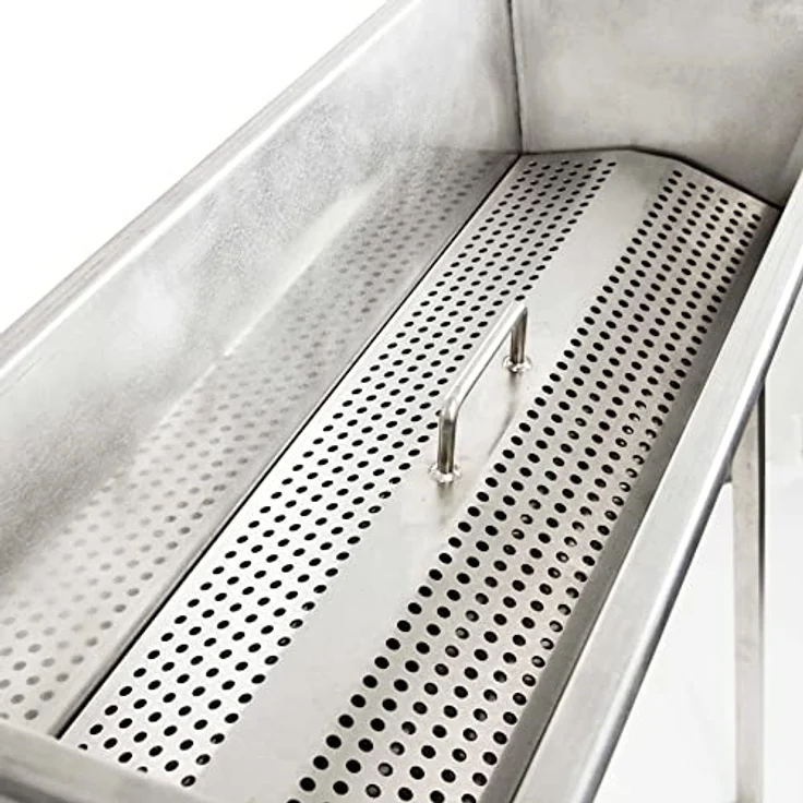 SCHMIDT security tools Mangal Grill 80x34cm Edelstahl 2mm Holzkohlegrill Schaschlik Standgrill Kohlegrill Brikett BBQ abnehmbare Füße, Silber – Bild 2