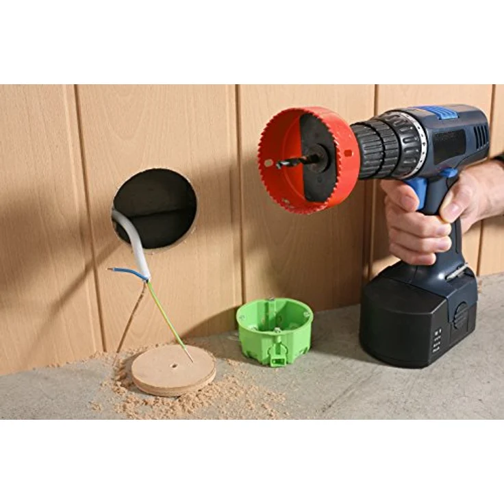 kwb Lochsäge-Set, 8-teilig, Durchmesser-Größe von 68 mm bis 127 mm inkl. HSS Zentrierbohrer im praktisch stabilem Kunststoffkoffer - Preisvergleich – Bild 5