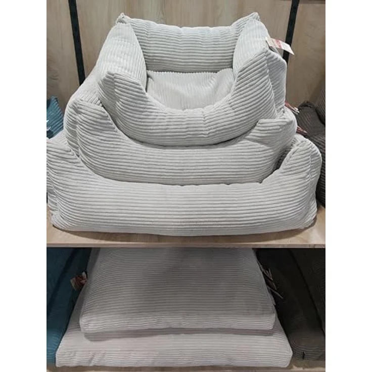 Flamingo Rechteckiges Velutto-Körbchen Beige – 100 x 80 cm, Luxuriöser Komfort für mittelgroße Hunde – Bild 4