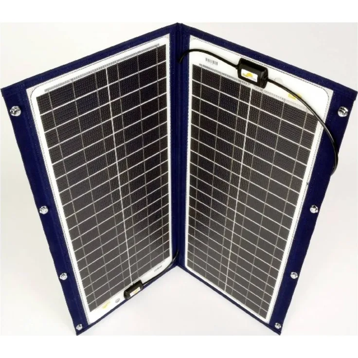 SunWare SW-22039, 90 Wp Polykristallines Solarmodul 12V, faltbar mit textiler Einfassung aus hochwertigem Persenningstoff, Made in Germany
