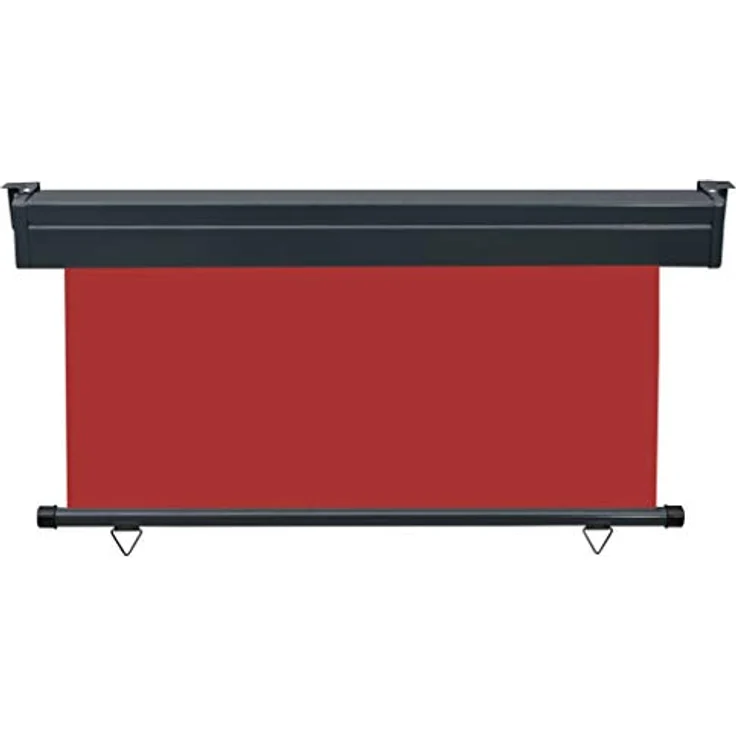 vidaXL Balkon Seitenmarkise Senkrechtmarkise Sonnenschutz Sichtschutz Windschutz Markise Außenrollo Balkonrollo Beschattung 140x250cm Rot – Bild 4