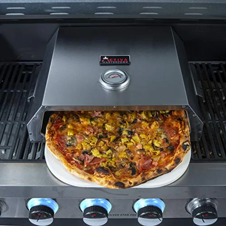 ACTIVA Pizzaofen Pizza Box Edelstahl Pizzaaufsatz ca. 44.5 x 13 x 35.5 cm BBQ – Bild 3