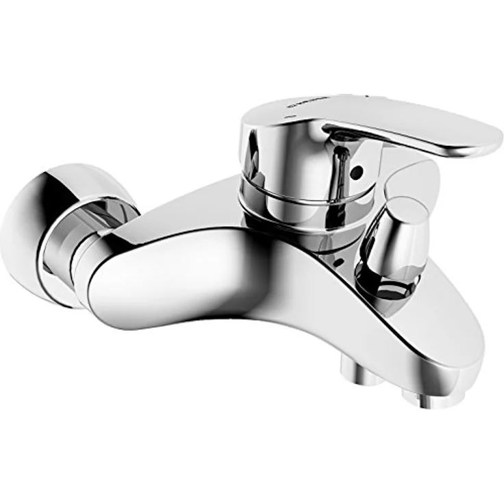 Hansa Wannenfüll- und Brausebatterie Einhebelmischer Mix 0174, Chrom, mit Cascade Strahlregler und Hansaeco 4.8 Steuerpatrone