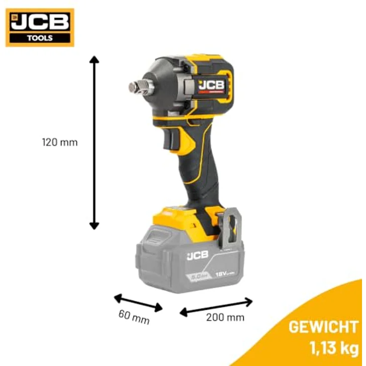 JCB Professional Akku-Schlagschrauber JCB-18PIW-350, 18V Kompakt, 4500 Schläge/min, bürstenlos, 1/2 Zoll, Gürtelclip, Solo-Version – Bild 5