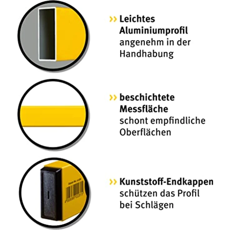 STABILA Wasserwaage Type 70, 60 cm, leichtes Alu-Profil, 1 Horizontal-Libelle, 1 Vertikal-Libelle, Made in Germany – Bild 4