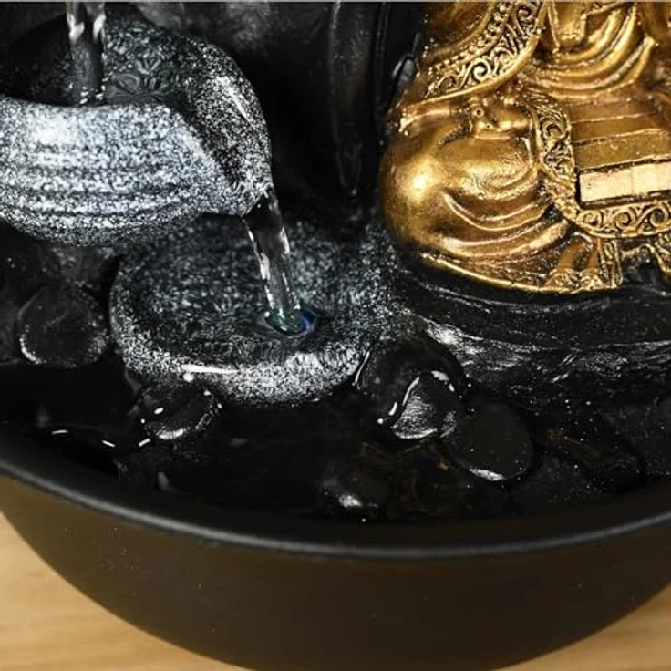 Zen Light Praya Zimmerbrunnen mit Pumpe und LED-Beleuchtung, Kunstharz, Einheitsgröße – Bild 11