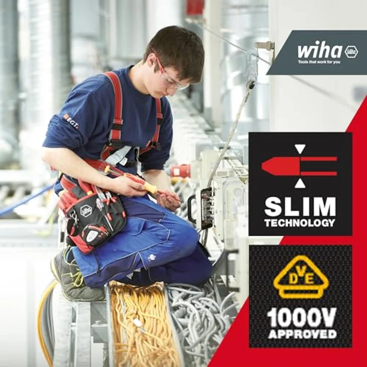 Wiha Schraubendreher mit Bit Magazin LiftUp electric Phillips, Schlitz mit 6 slimBits in Blister (38612), VDE-geprüft, stückgeprüft, Bits im Griff, langlebig, universell, Bitsatz, Bithalter, platzsparend, kompakt, stabil – Bild 2