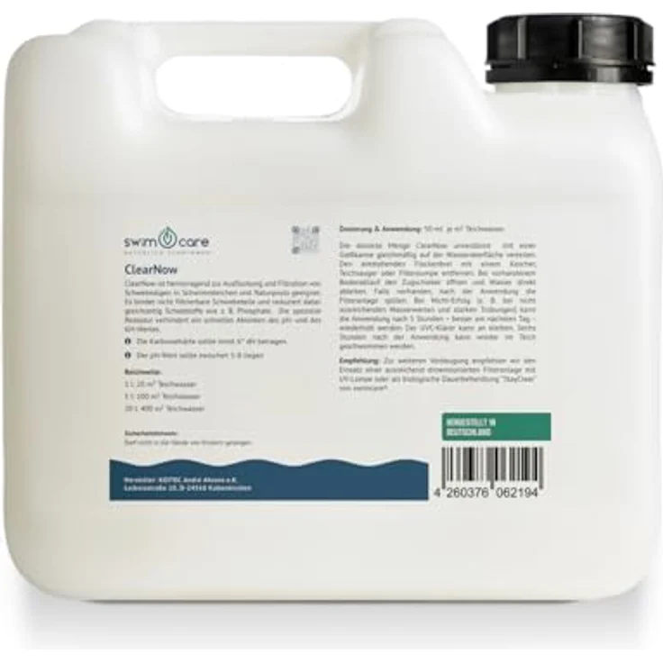swimcare Teichpflege ClearNow, 1 Liter für sofort klareres Teichwasser, effektive Ausflockung von Schwebealgen – Bild 2