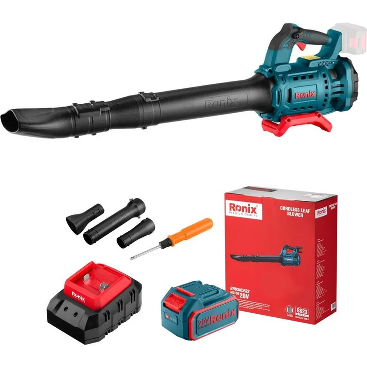 Ronix Akku Laubbläser 20V 18500 U/min 4 Ah, kompatibel mit 18V Makita Akku, ergonomisches Design, leichte Bauweise