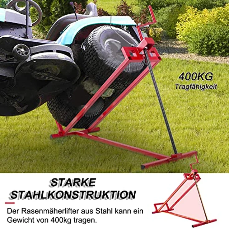 COSTWAY Rasentraktor Hebevorrichtung 400kg, stufenlos verstellbar – Bild 2