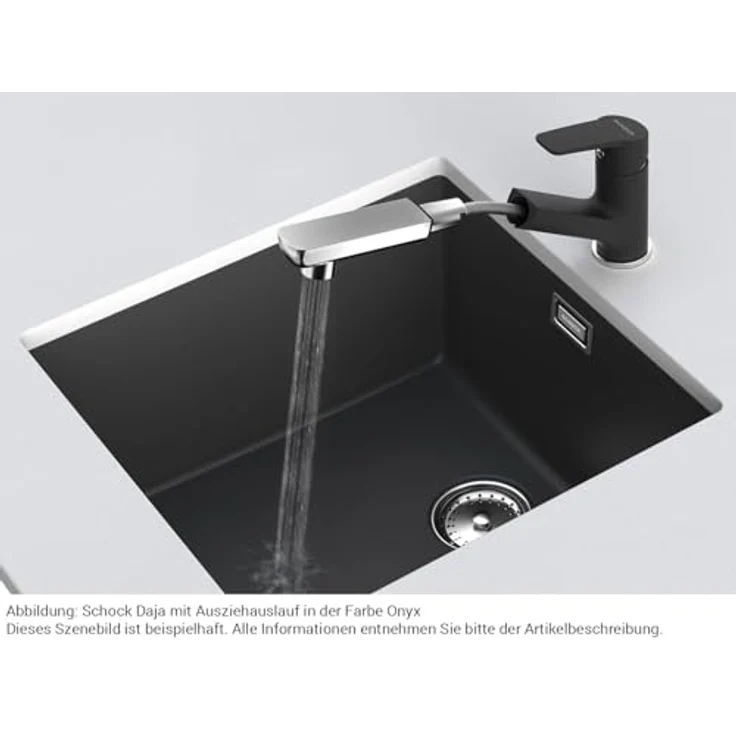 Schock Spültischarmatur Daja, anthrazit, mit 11,4 cm Auslaufhöhe, Durchmesser 5 cm, inkl. Befestigungsmaterial und Montageanleitung – Bild 4
