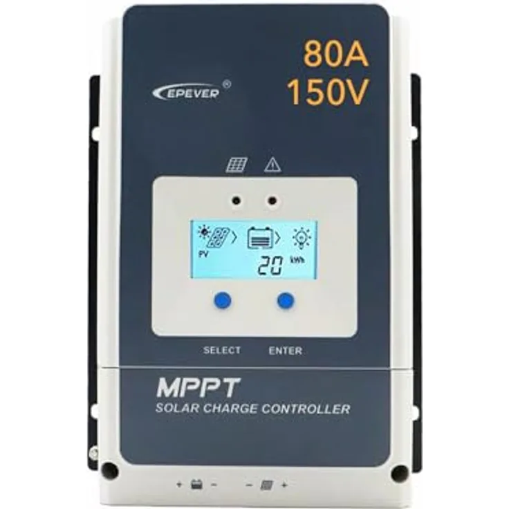 EPEVER Tracer-AN MPPT Laderregler solar charge controller 12V/24/36/48V auto work (Tracer8415AN, 80A) - Fortschrittliche MPPT-Technik, hohe Effizienz